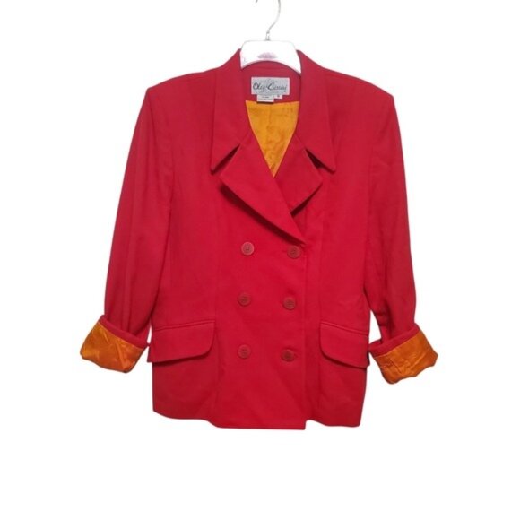 Oleg Cassini Blazer 100% Wool Double Breasted Vintage 16 - Picture 3 of 10